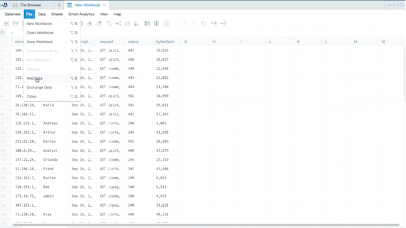 Tutorial - Adding Data to a Workbook