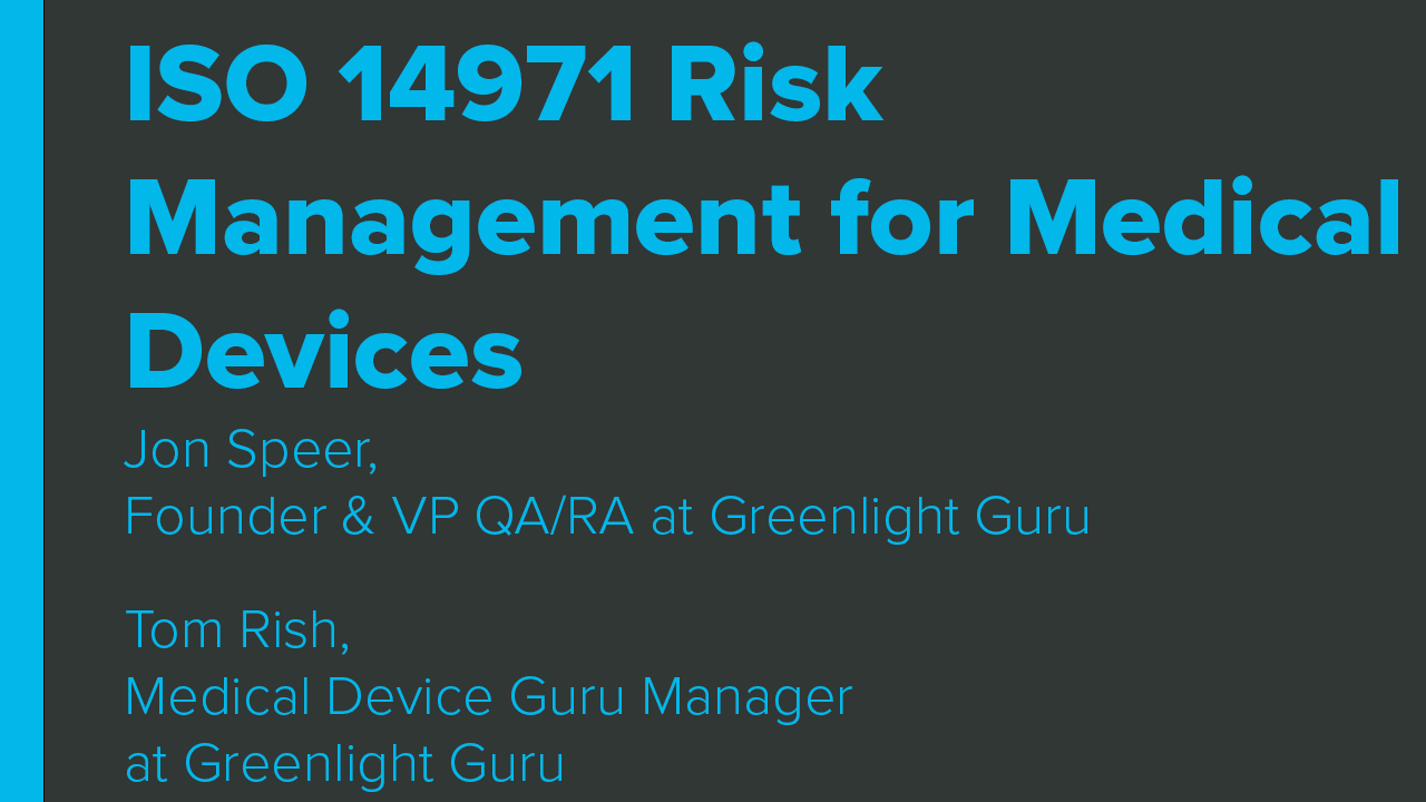 ISO 14971 Risk Management for Medical Devices