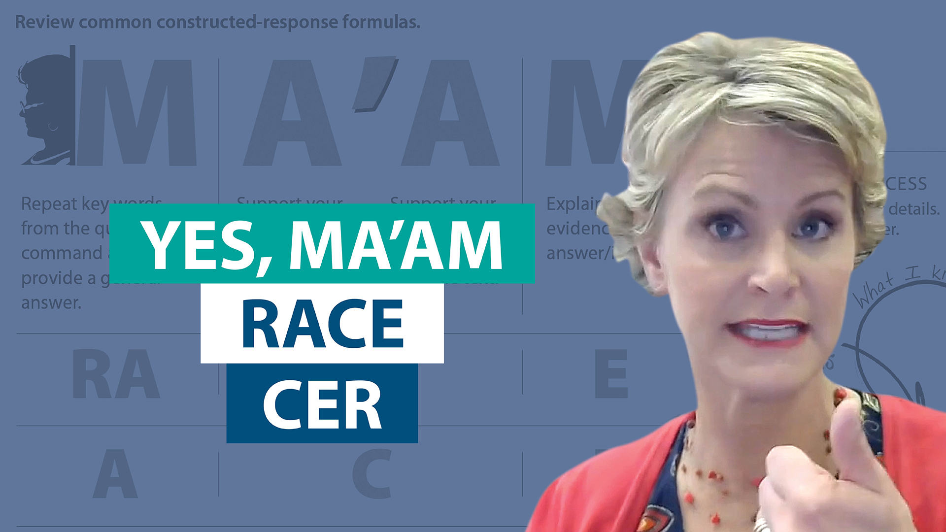 'How does Yes, MA'AM fit with RACE and CER?'