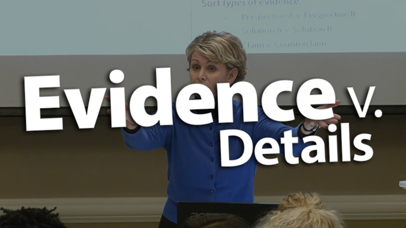 "Define Evidence Versus Just a Detail"
