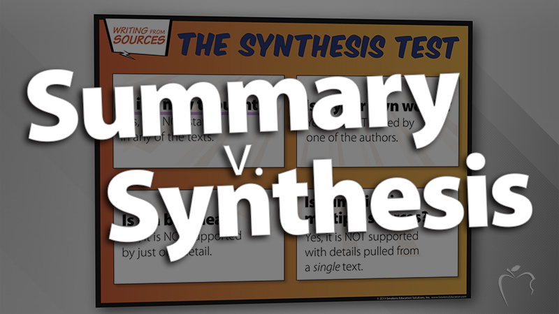 'Clarify Summary Versus Synthesis'