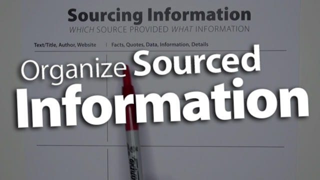 "Organize Information Collected from Sources"