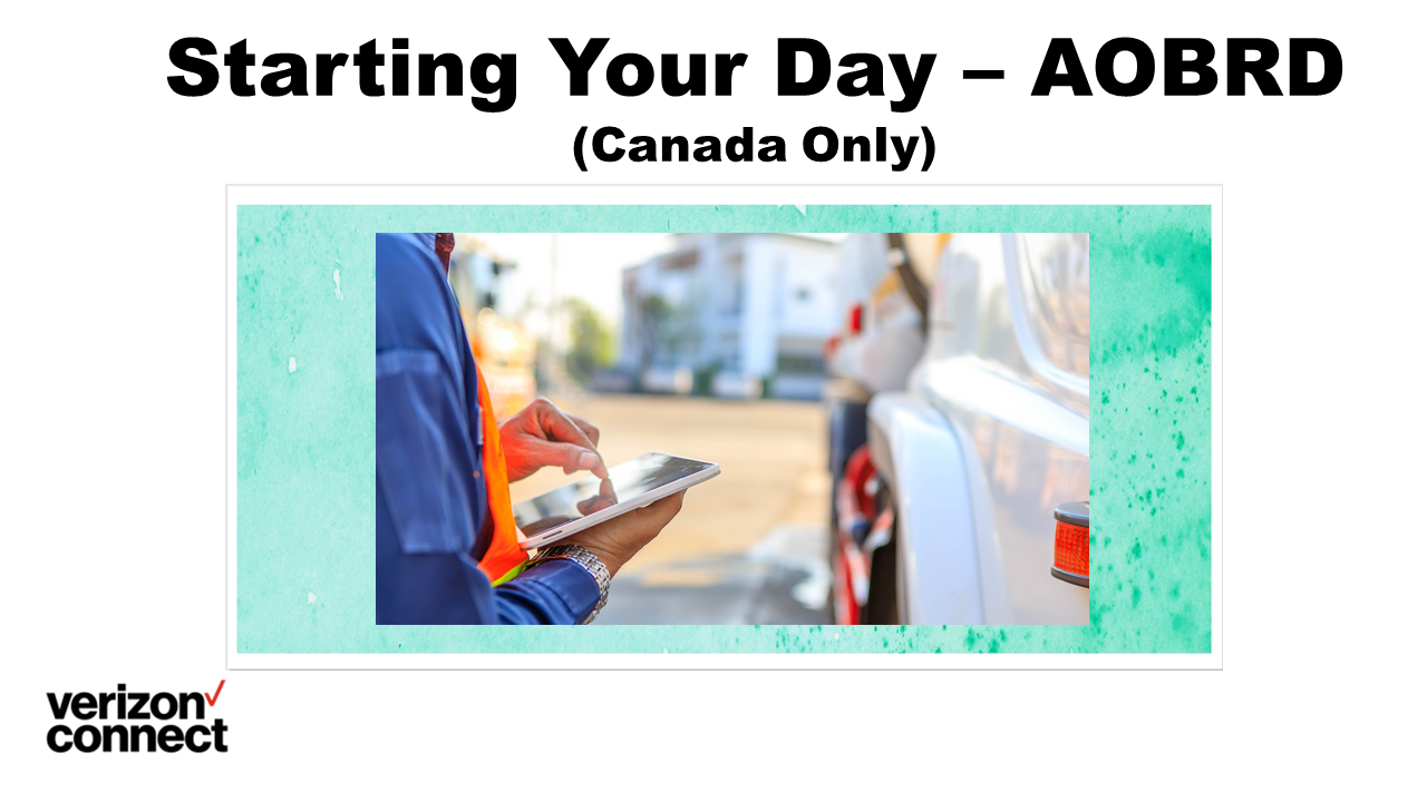 WorkPlan Driver Training - Starting Your Day - Logging In - AOBRD (Canada Only)