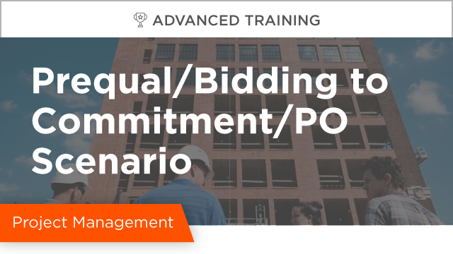 Prequalification/Bidding to Commitment/PO Scenario
