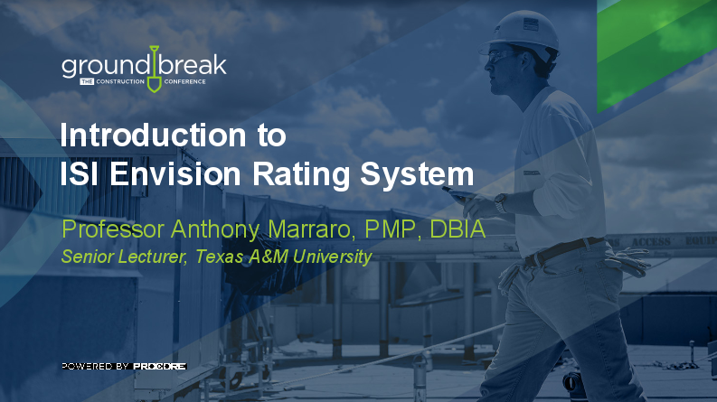 On-Demand GB2017: Introduction to ISI Envision Rating System