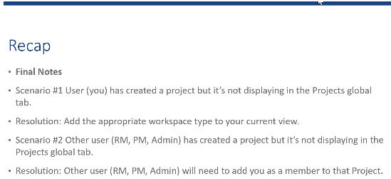 Changepoint PPM (Daptiv): Why can't I see my Project?