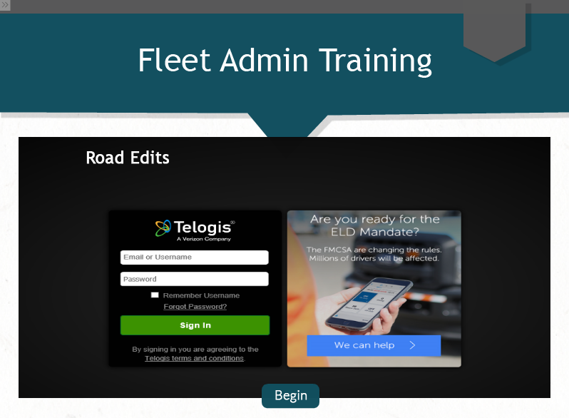 Fleet Admin - Road Edits