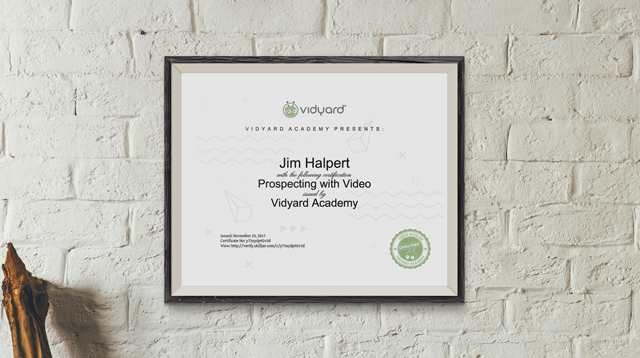 Prospecting with Video Certification: Practicum
