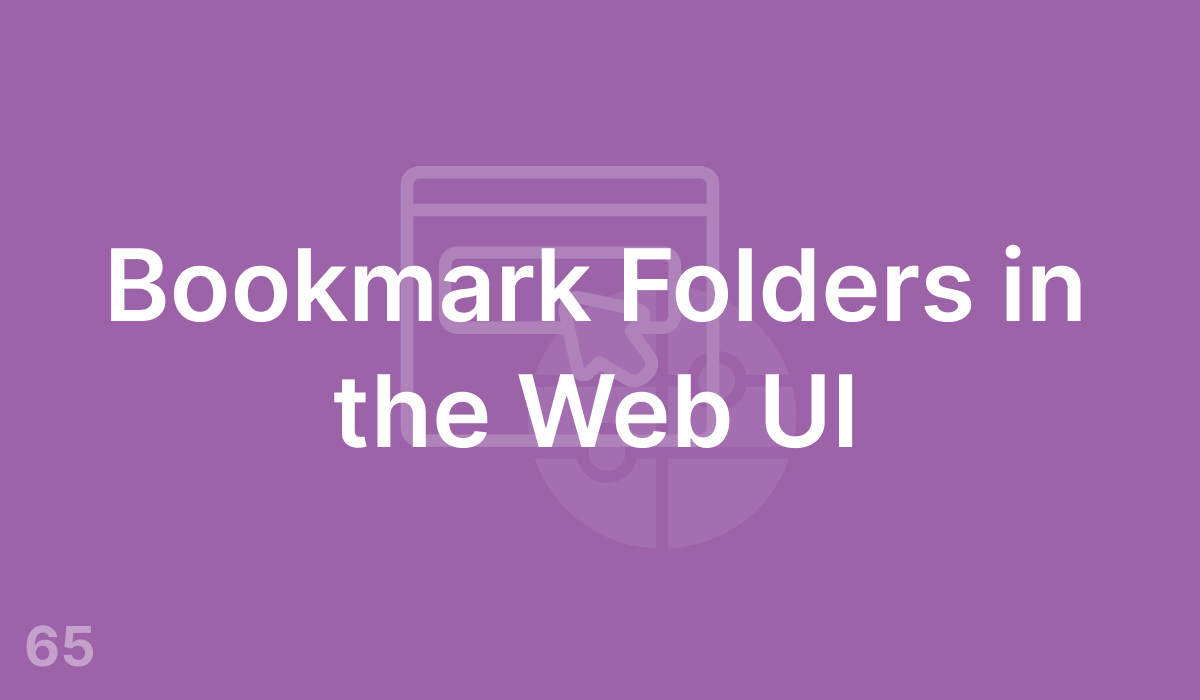 Bookmark Folders in the Web UI (#65)