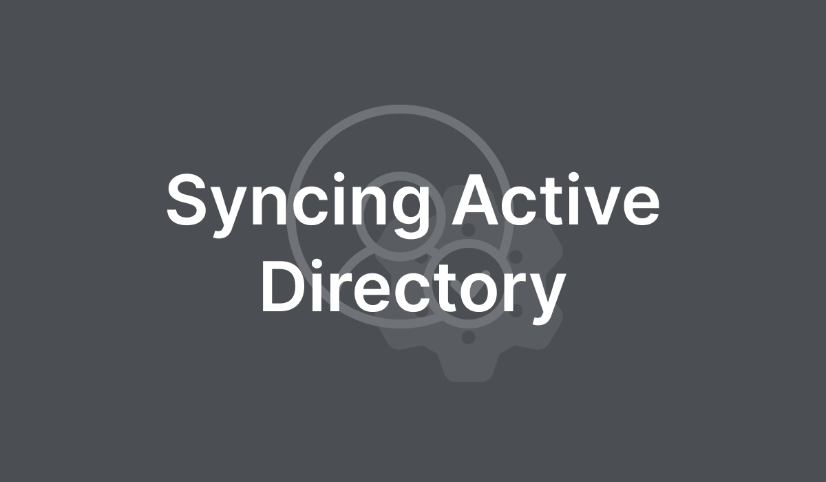 Syncing Active Directory