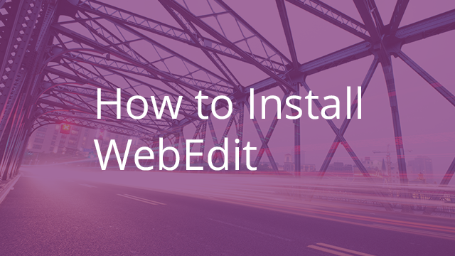 How to Install WebEdit