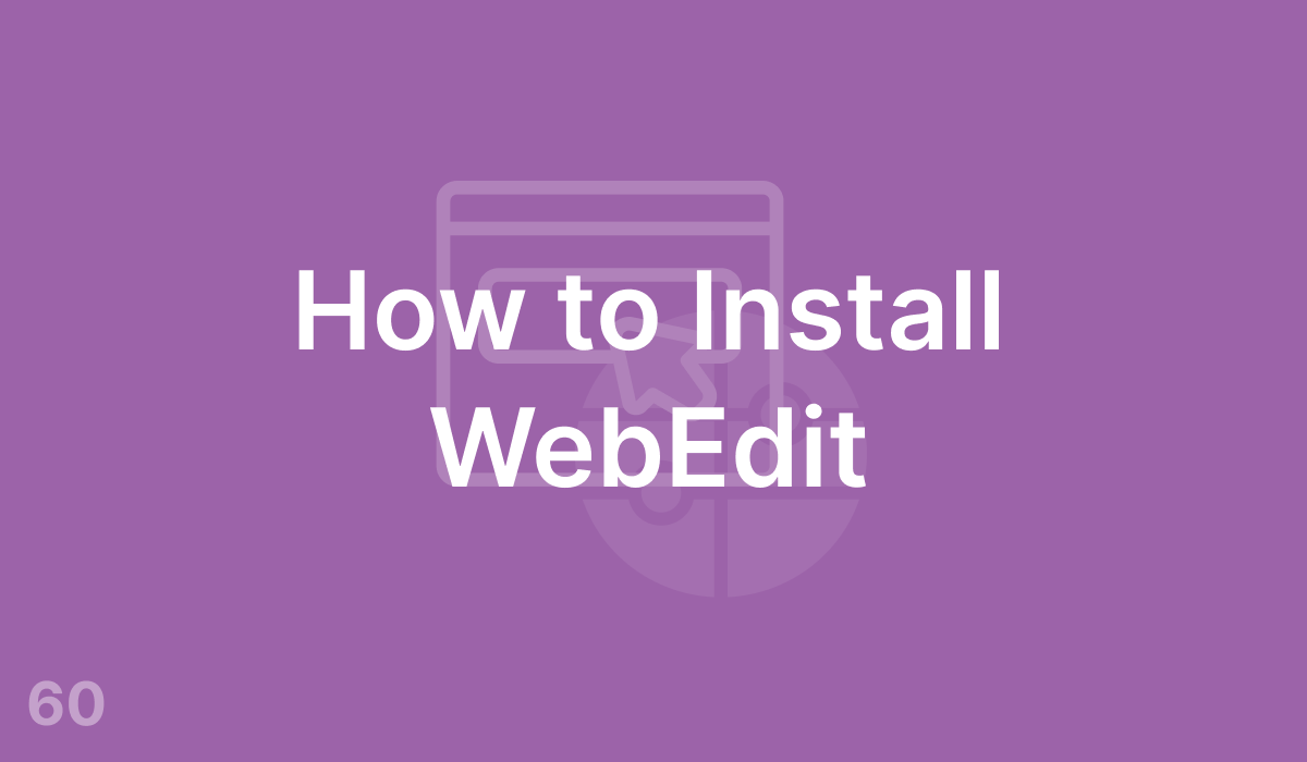 How to Install WebEdit (#60)