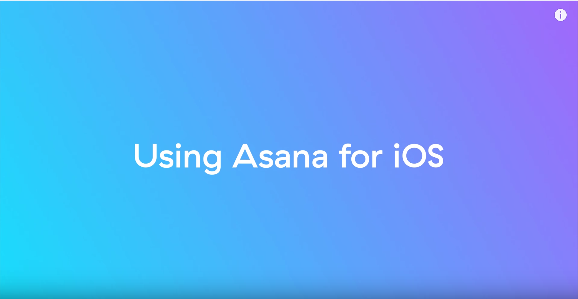 Using Asana for iOS