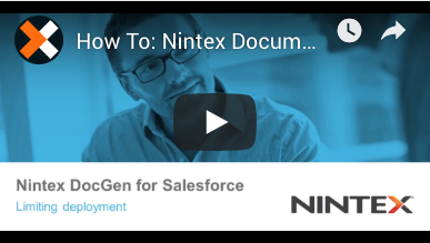 How to: Limiting Deployment in Nintex Document Generation for Salesforce