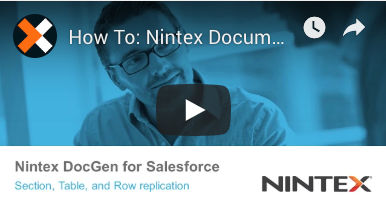 How to: Section, Table, and Row Replication in Nintex Document Generation