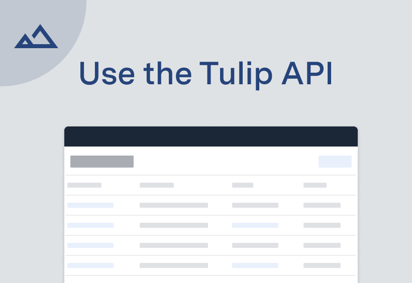 Create a Table Record Using the Tulip API