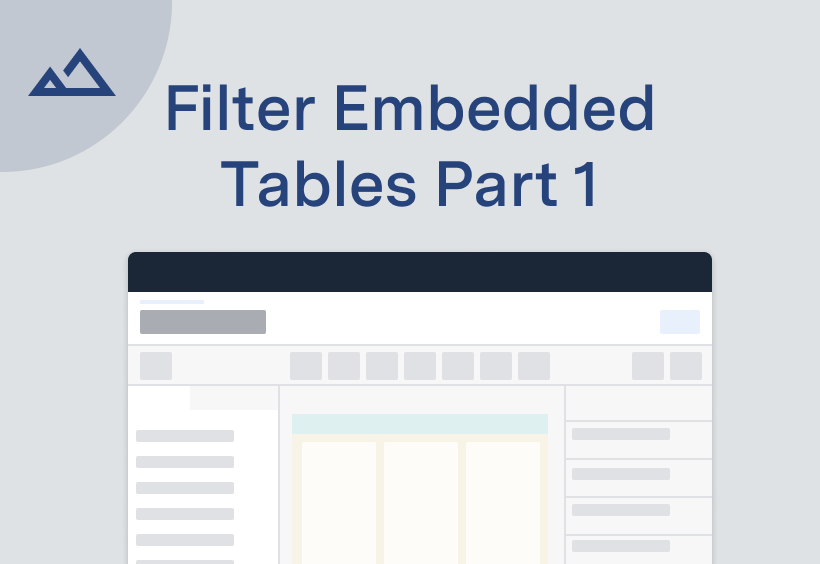 Add a Filter to an Embedded Table Using a Single Select Input