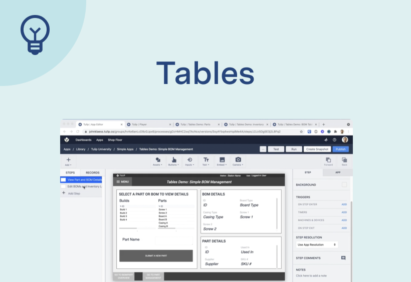 Feature Deep-Dive: Tulip Tables