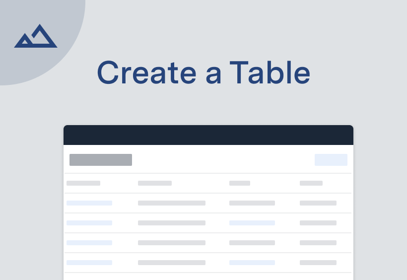 Create a Table