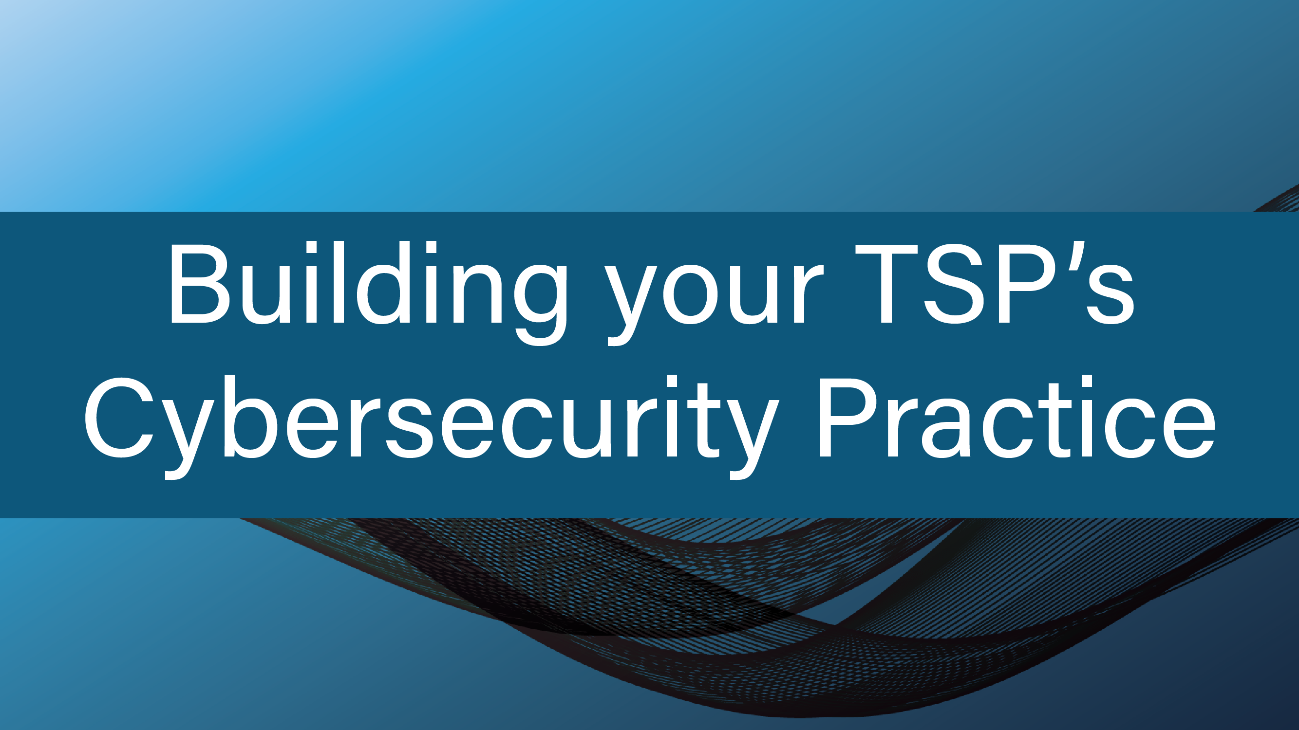 Building your TSP's Cybersecurity Practice