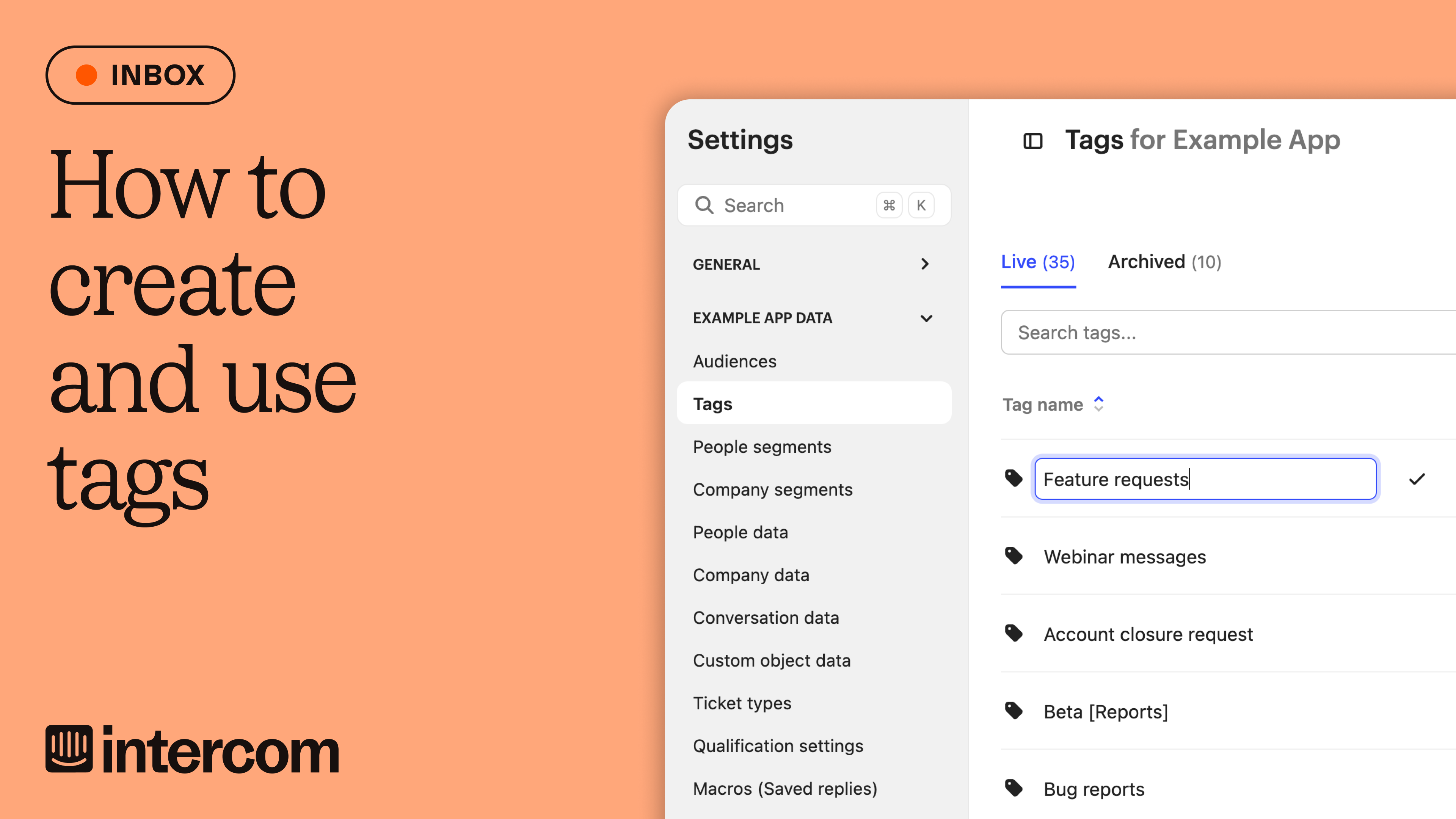 How to create and use tags