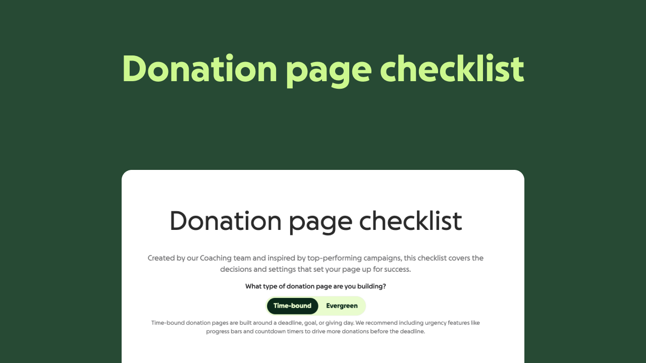 Donation page best practices
