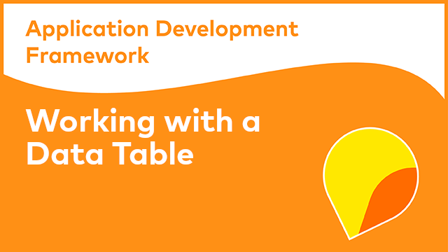 ADF Development: Working with a Data Table