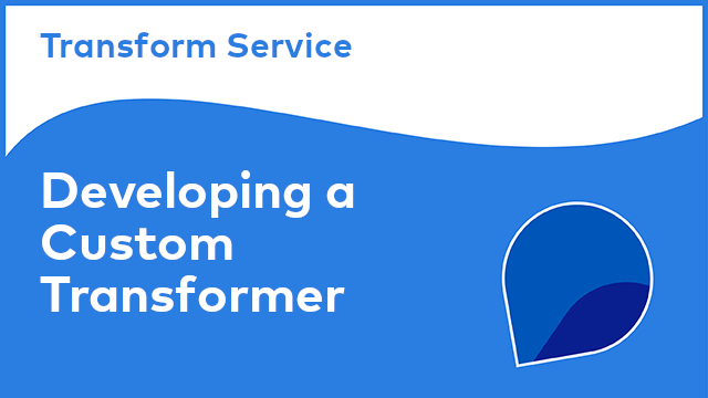Transform Service: Developing a Custom Transformer