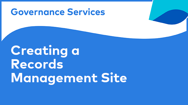 AGS Configuration: Creating a Records Management Site