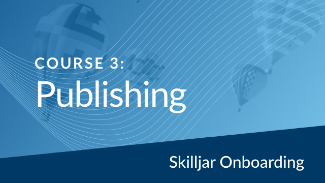 Onboarding Course 3: Publishing