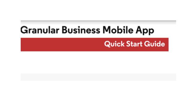 Quick Start Guide (free) - Mobile App for Granular Business PDF