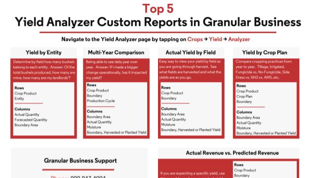 Customizing Your Views with the Yield Analyzer (PDF): Top 5 Yield Analyzer Custom Reports in Granular Business