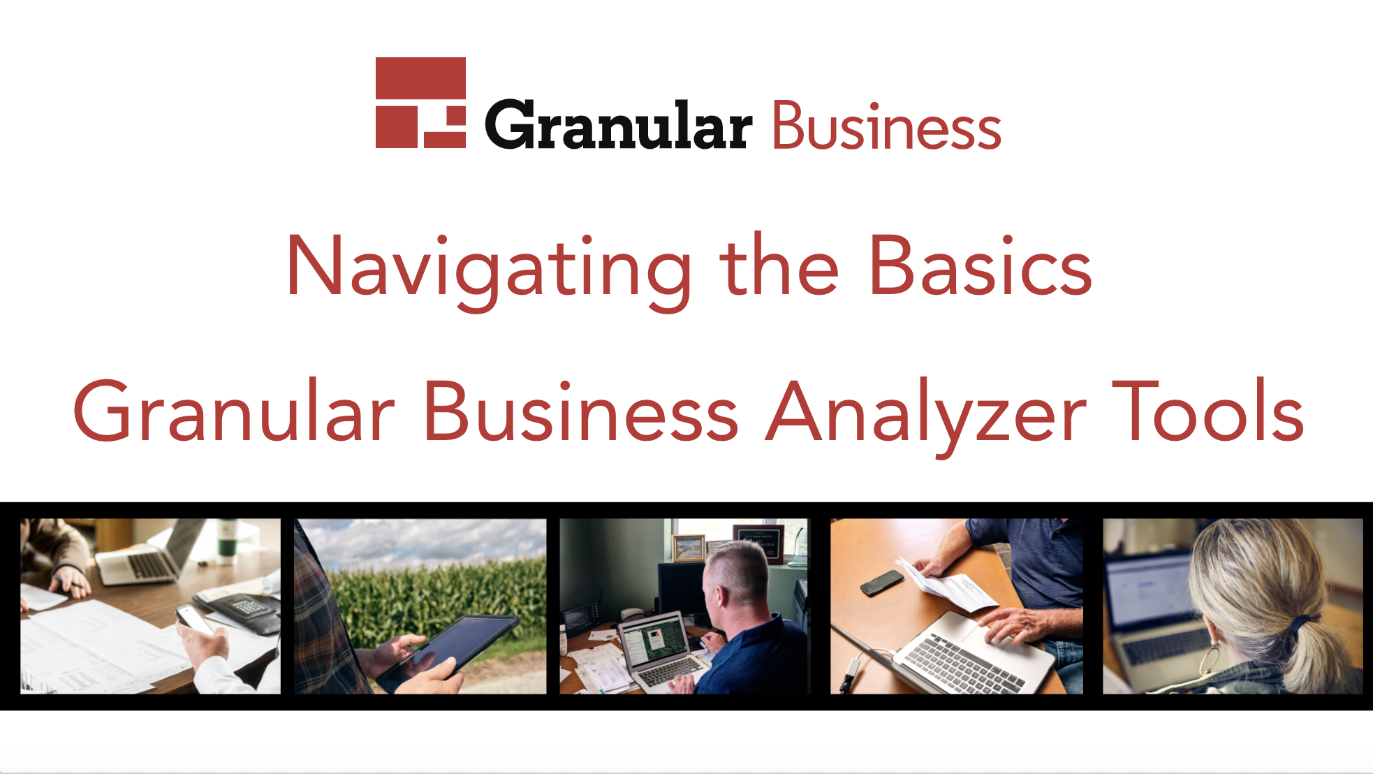 Navigating the Basics : Granular Business Analyzer Tools
