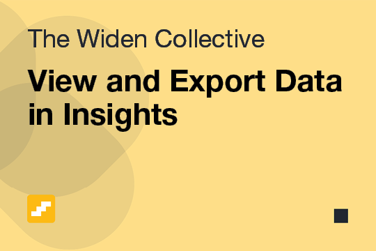 View and Export Data in Insights