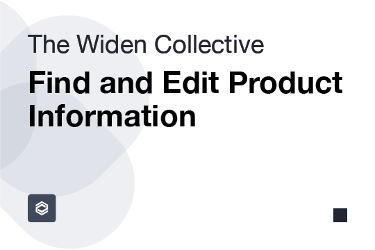Find and Edit Product Information