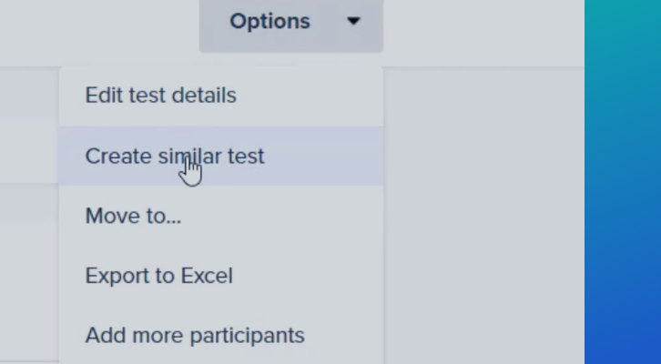 How to Create from an Existing Test in Insight Core