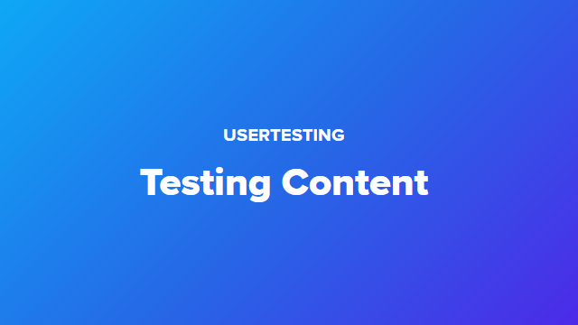 Testing Content