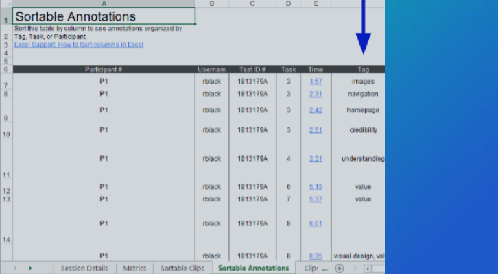 Using the Excel Export