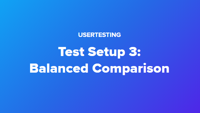 How to Use Balanced Comparison