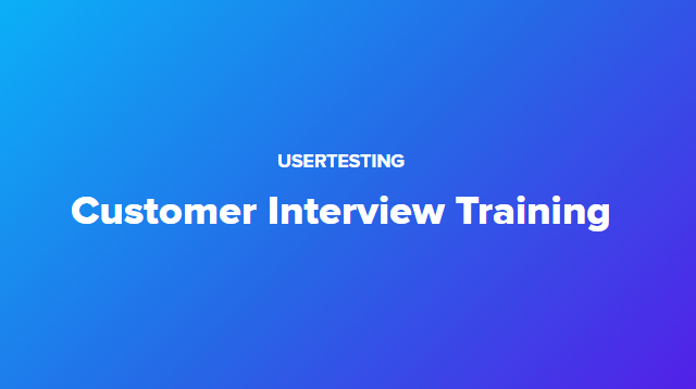 Customer Interview Training