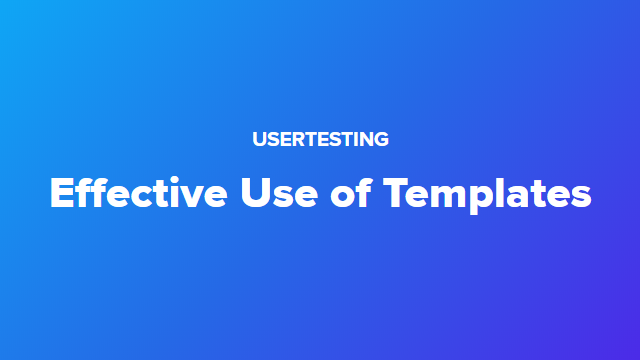 Effective Use of Templates