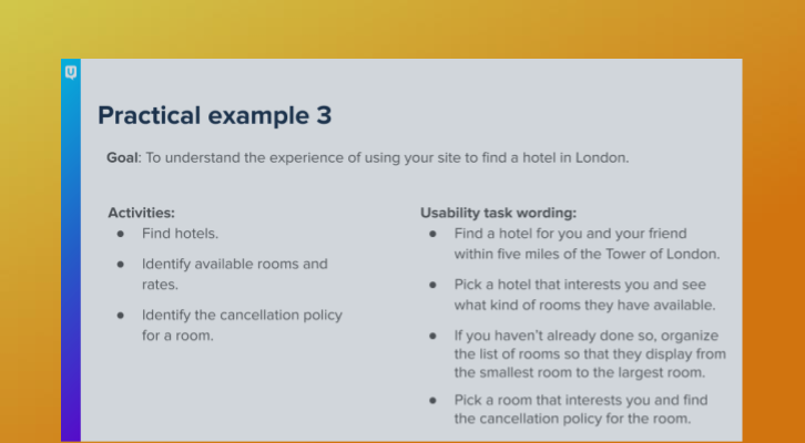 Writing Usability Tasks