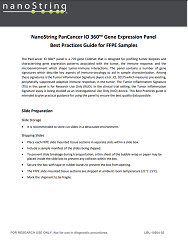 Best Practices for PanCancer IO360 Gene Expresion Panel for FFPE