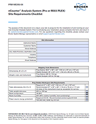 Ncounter Max nCounter Analysis System (MAX/FLEX or Pro) Site Requirements Checklist
