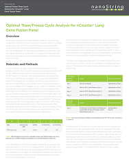 Optimal Thaw/Freeze Cycle Analysis for nCounter Lung Gene Fusion Panel