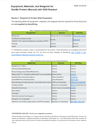 Materials List: GeoMx Protein (Manual) with NGS Readout