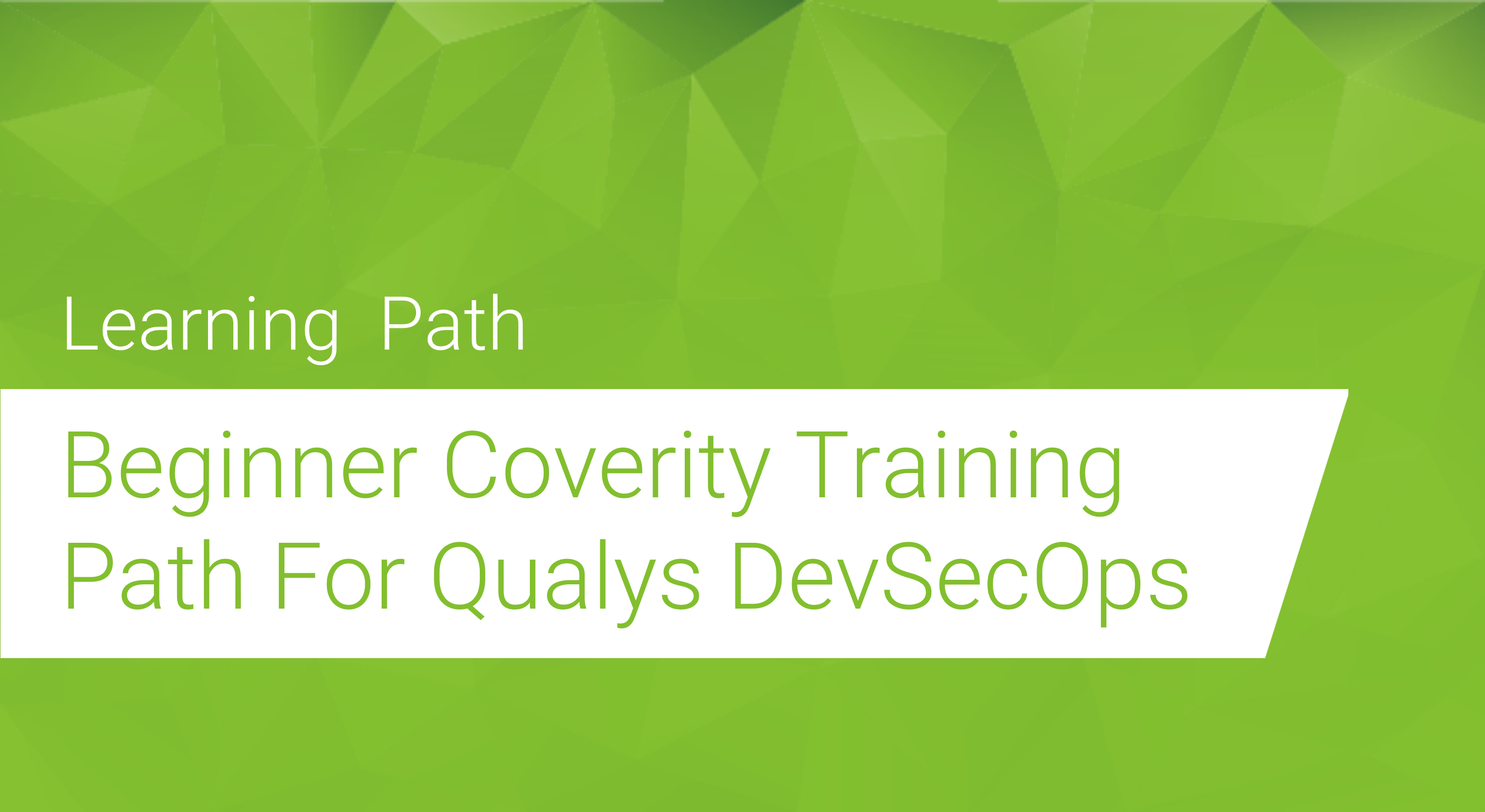 Beginner Coverity Training Path For Qualys DevSecOps