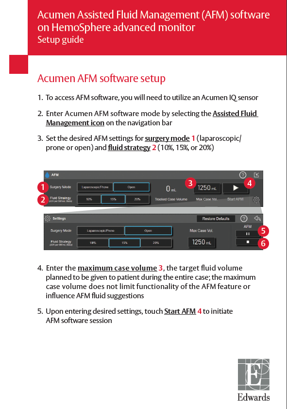 Acumen Assisted Fluid Management (AFM) software on HemoSphere advanced