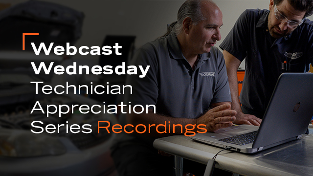 Webcast Wednesday: Technician Appreciation RECORDINGS